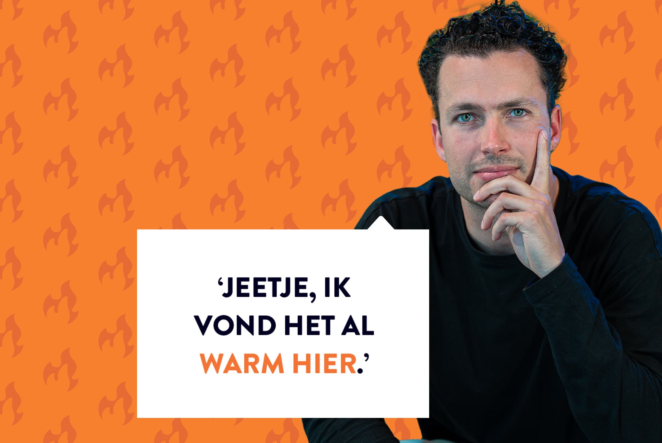 Job van Hooijdonk met oranje achtergrond