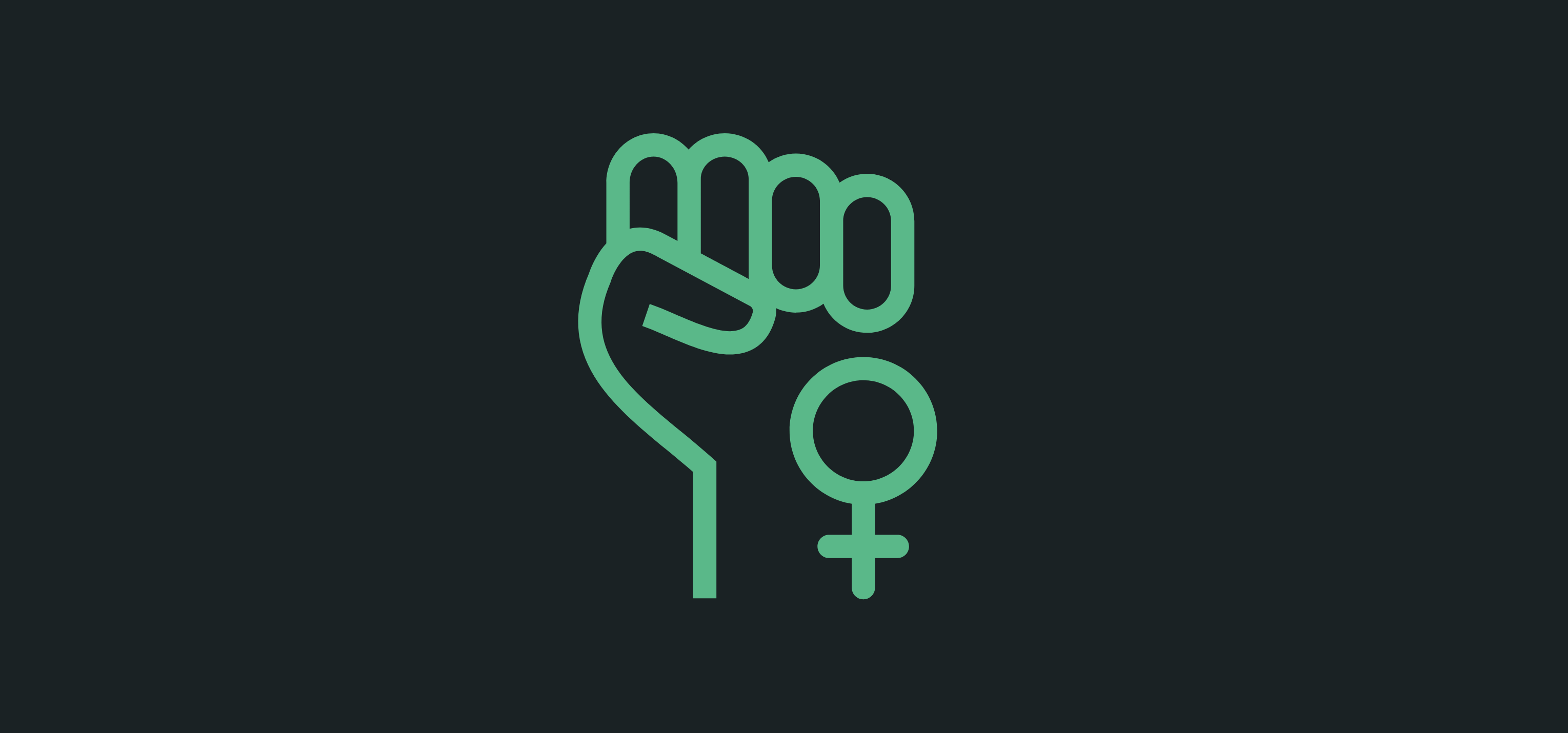 Internationale vrouwendag icoon hand in vuist met vrouwelijke seksesymbool