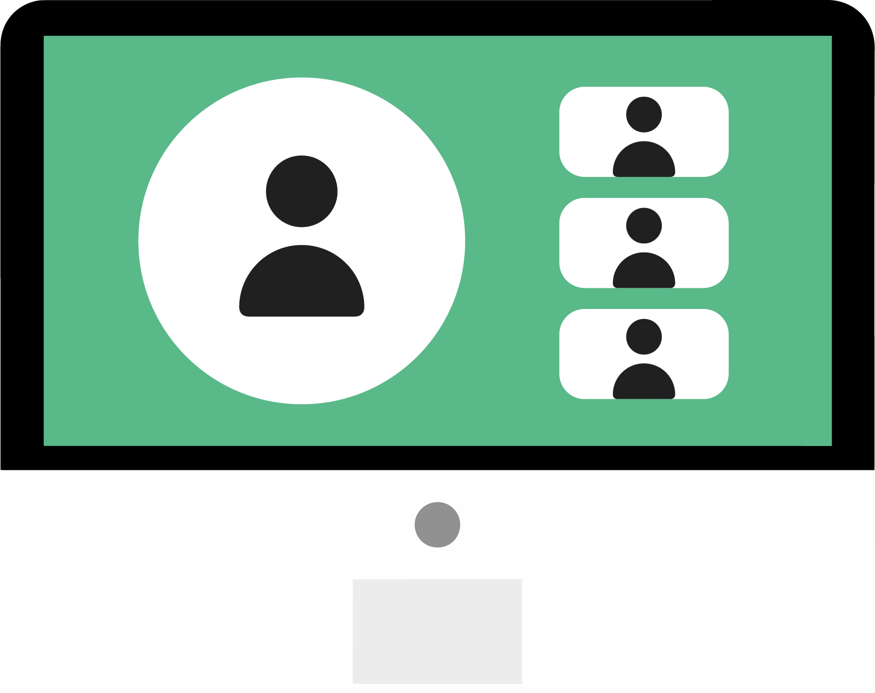 Scherm met allemaal popetjes