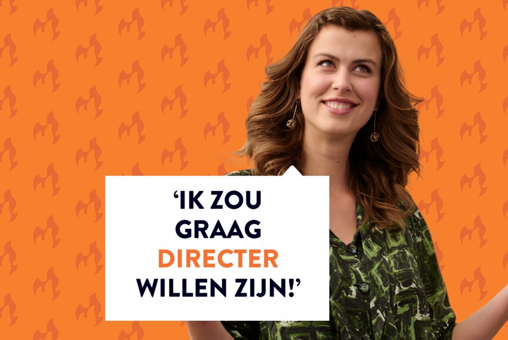 Sophie Kuijpers met oranje achtergrond
