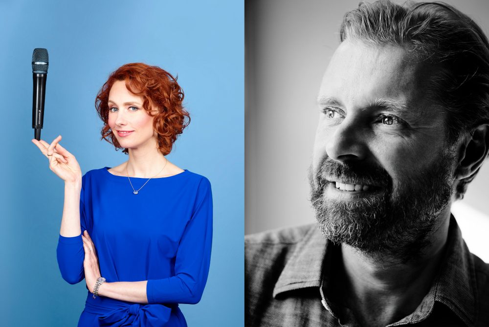 Eva Bouwer foto met microfoon samen met Joost Ritger