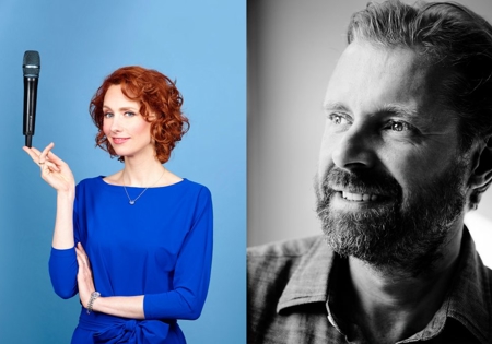 Eva Bouwer foto met microfoon samen met Joost Ritger