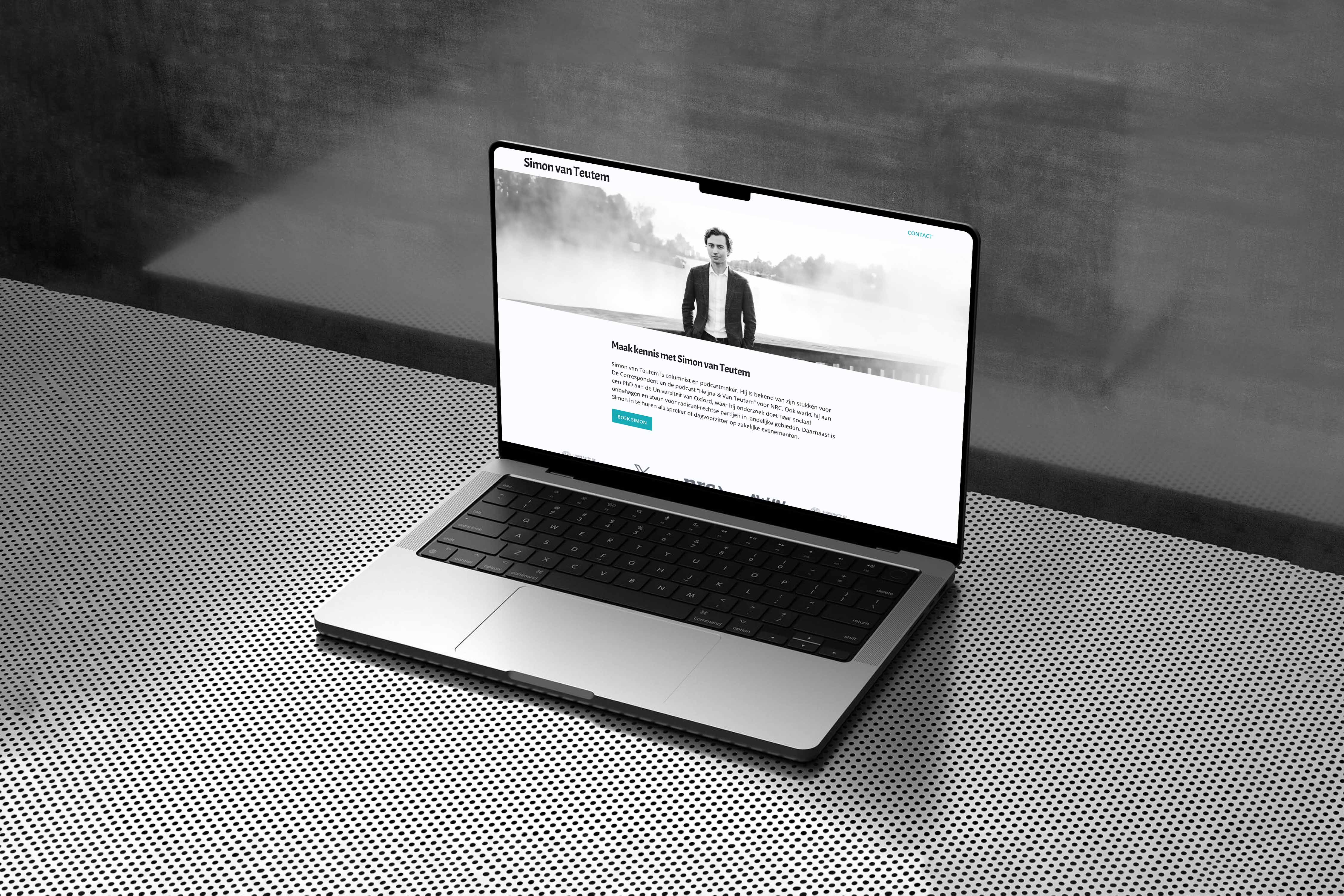 Mock-up van Simon van Teutem website