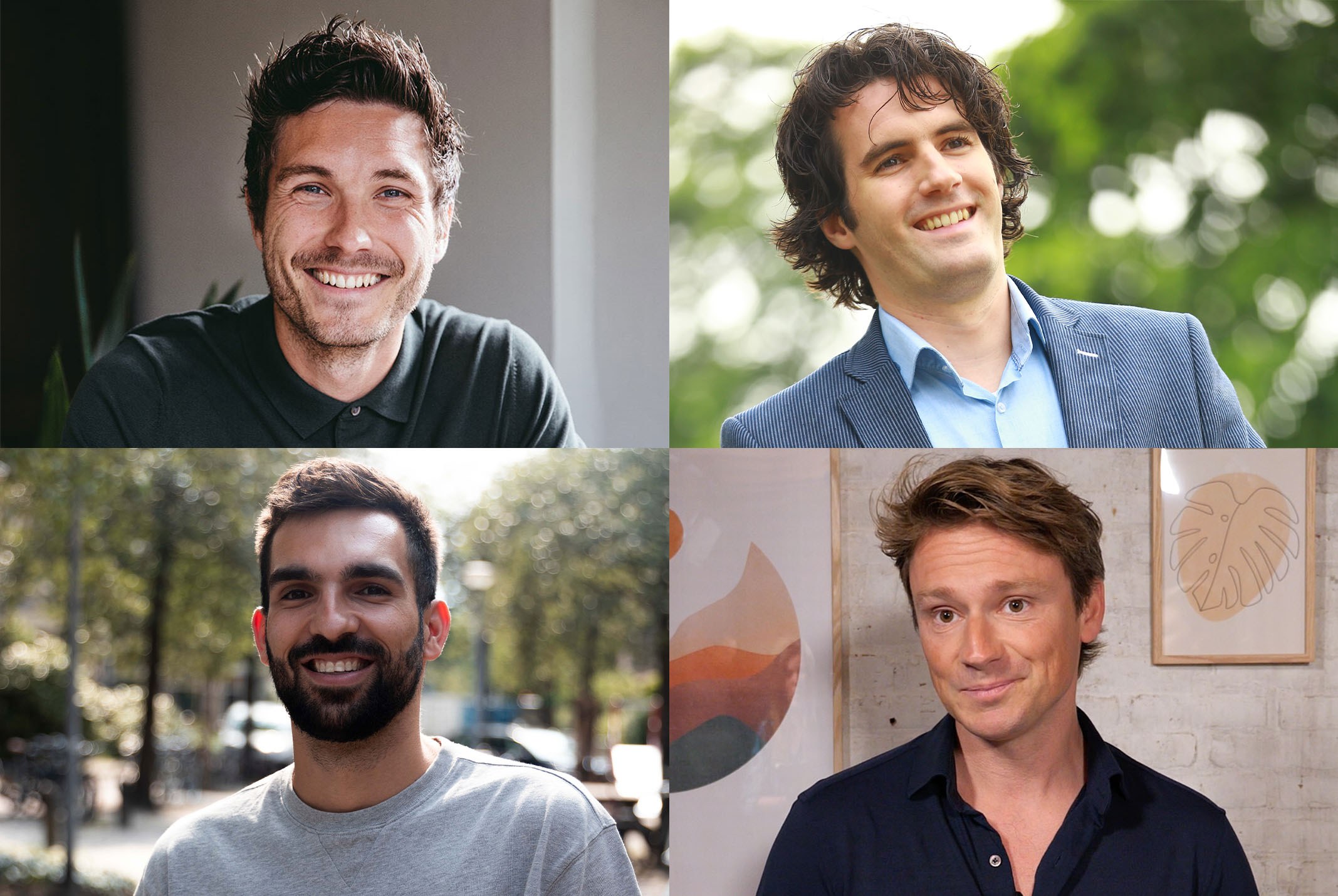 Een afbeelding met vier huysgenoten van het Sprekershuys, waaronder Sander Schimmelpenninck