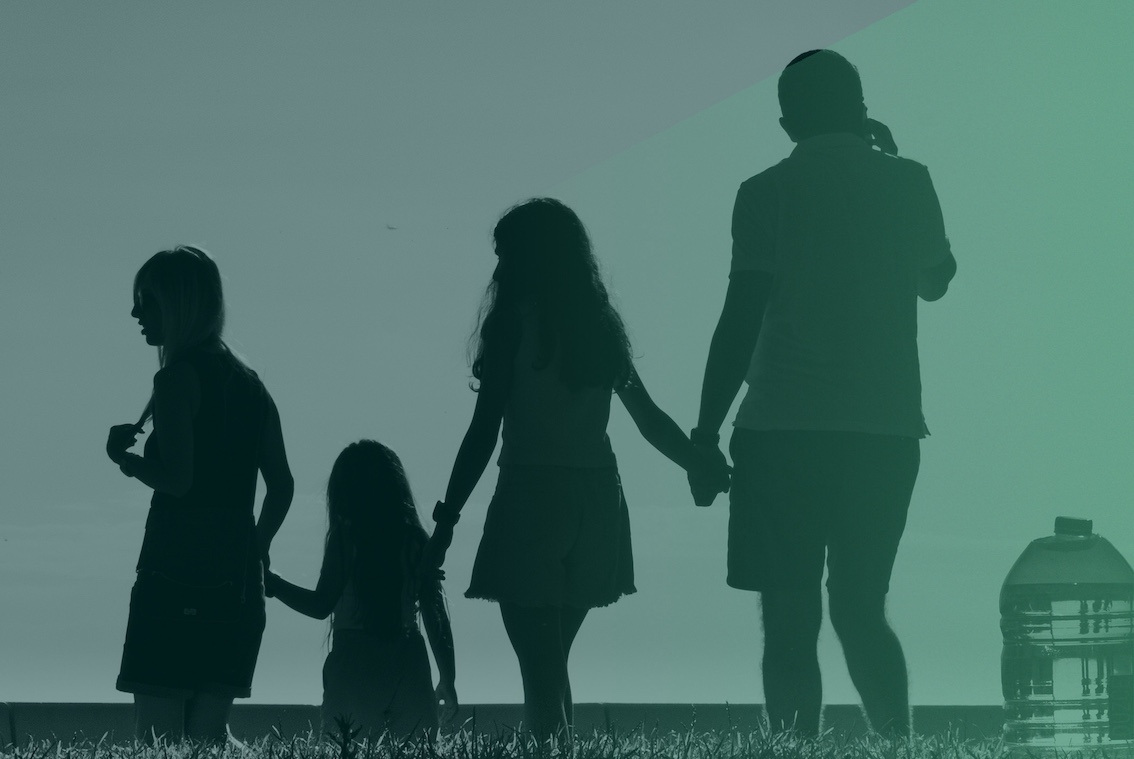 vier generaties vanaf de achterkant