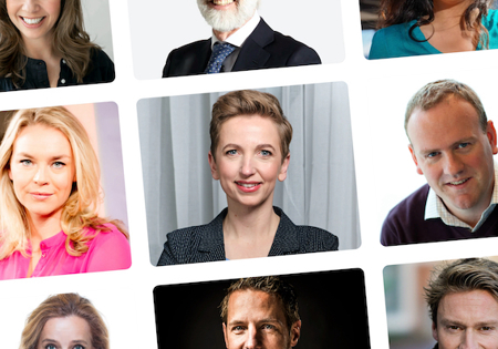 Een collage met verschillende sprekers, zoals Erik Scherder en Sander Schimmelpenninck