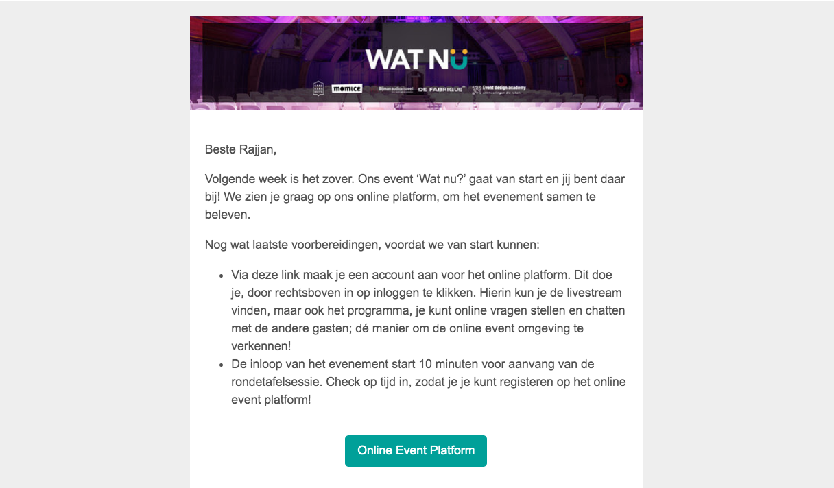 Webpagina van wat nu met tekst