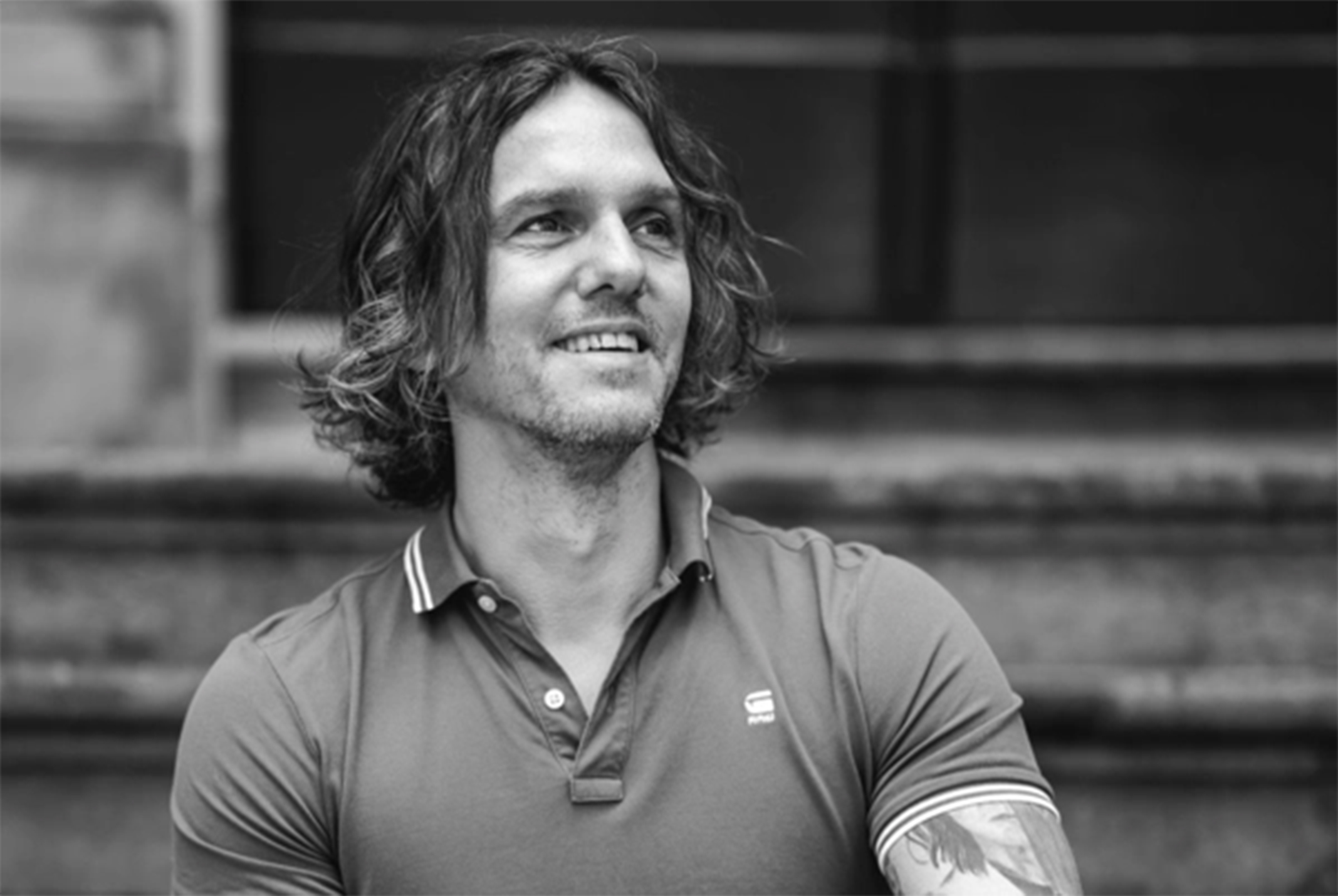 Ferry Zandvliet in zwart wit voor trap